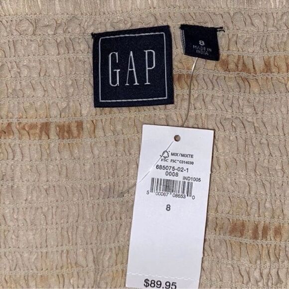 Gap Tye Dye Beige Maxi Linen Blend Dress(Size 8) - Picture 6 of 6